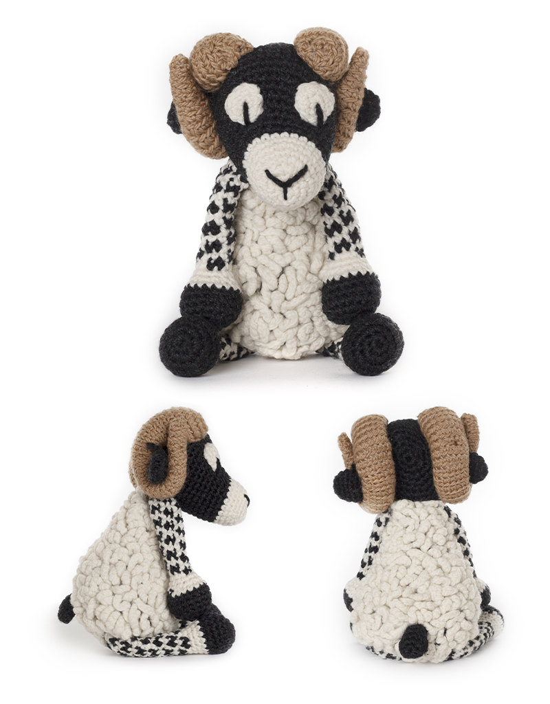 toft ed's animal dominic the swaledale sheep amigurumi crochet
